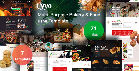 Cyyo- Multipurpose Food &  Bakery HTML Template