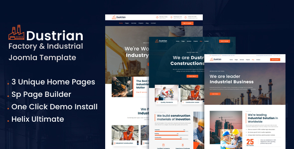 Dustrian - Factory & Industrial Joomla 4 Template With Page Bulder