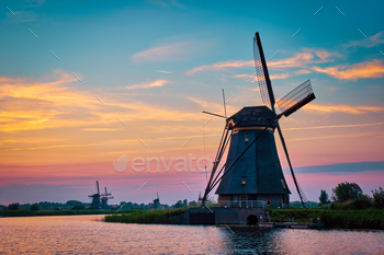 Windmills at Kinderdijk in Holland. Netherlands / Photodune, Misc