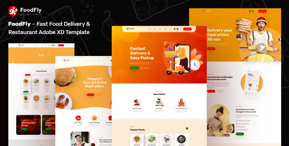 FoodFly –  Restaurant Adobe XD Template