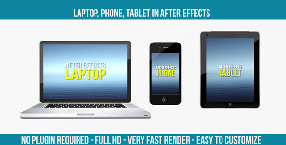 Laptop, Phone, Tablet Made In After Effects