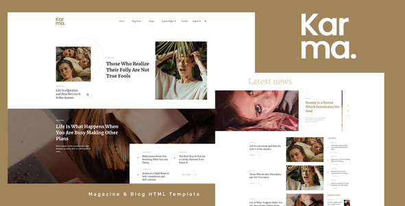 Karma - Magazine and Blog HTML Template