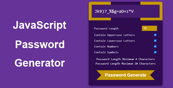 JavaScript Password Generator