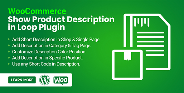 WooCommerce Show Product Description in Loop Plugin