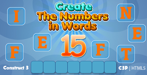 Create The Numbers in Words Kids Education Game (Construct 3 | C3P | HTML5) Numbers Learning Game