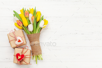 Colorful tulip flowers bouquet and gifts / Photodune, Misc