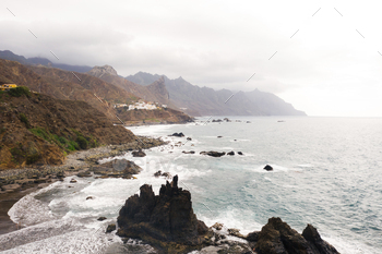 Rough rocky cliffs in the North of Tenerife. Beautiful Benijo beach in the Canary Islands. Rocks / Photodune, Misc