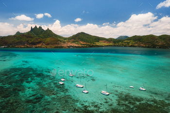 The view from the bird's eye view on the coast of Mauritius. Amazing landscapes of Mauritius / Photodune, Misc