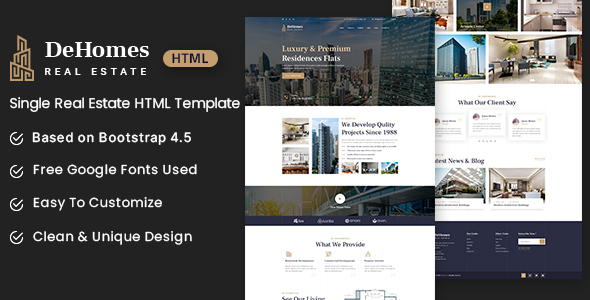 Dehomes - Single Real Estate HTML Template