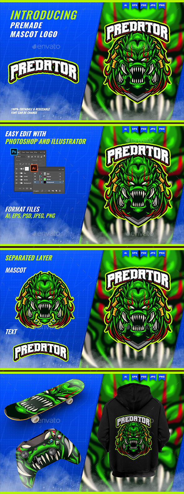 Predator Head - Mascot Esport Logo Template