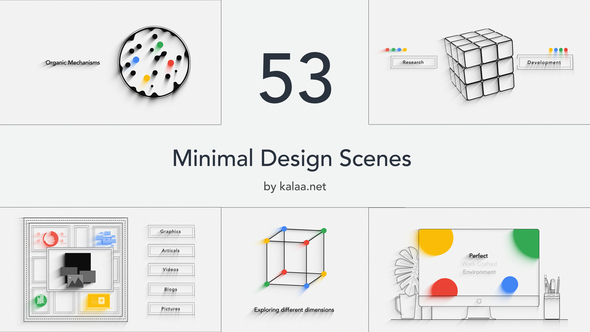 53 Minimal Animated scenes - Presentation Kit