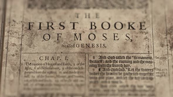 Genesis, Slider Shot, Old Paper Bible, King James Bible