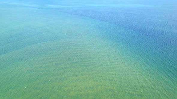 4K, Sea waves on the beautiful aerial view drone. Flight over sea.