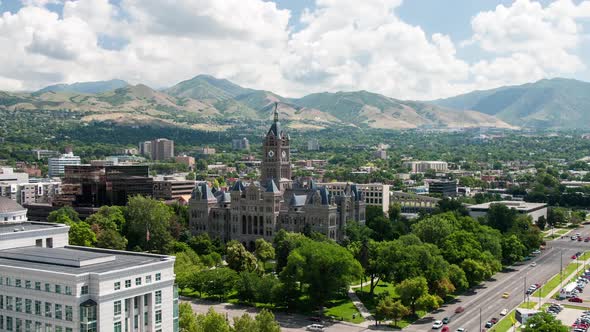 Timelapse of the Salt Lake City County Building in Utah