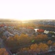 Colorful Fall Neighborhood Sunset Suburbs Lake Drone Shot - VideoHive Item for Sale