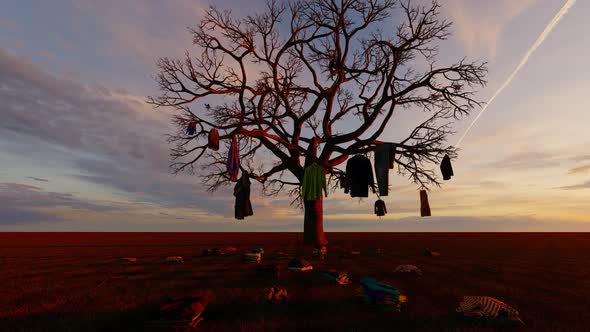 Tree Hanging Laundry