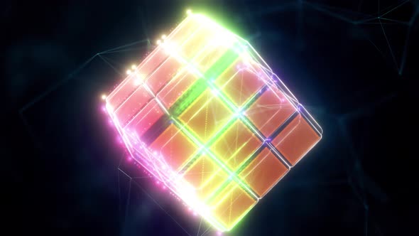 Abstract Rubics Cube 4k