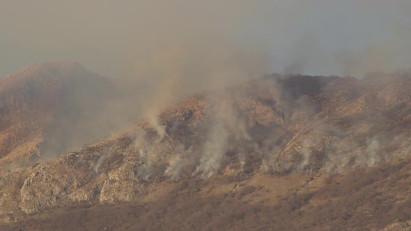 Mountains of Montenegro Shrouded in Thick Smoke From Forest Fires