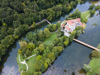 Fairy Tale Otocec Castle Grad on Krka River in Slovenia. Drone View / Photodune, Misc