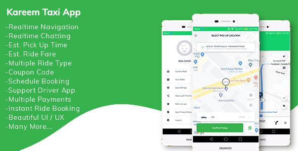 Kareem Taxi App - Cab Booking Solution + admin panel