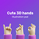 Cute 3D hands illustration gesture - GraphicRiver Item for Sale