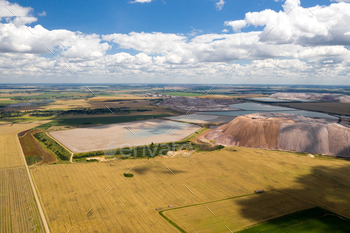 Mountains of products for the production of potash salt and artificial reservoirs.Salt mountains / Photodune, Misc