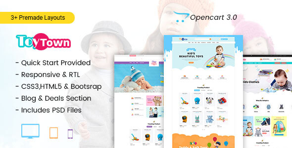 Toytown - Kids Clothing & Toys Opencart Theme