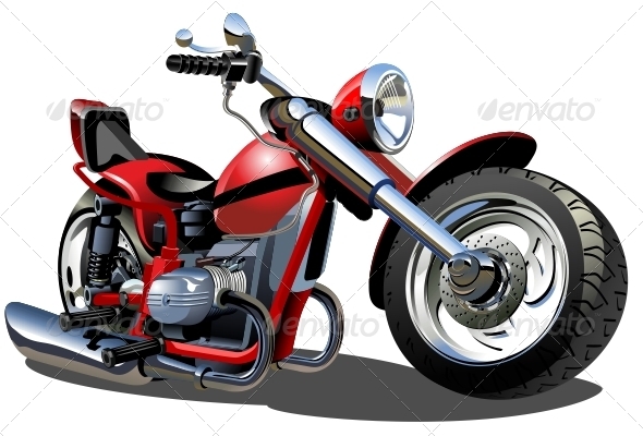Vector Cartoon Motorcycle