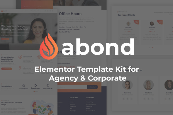 Abond - Agency Corporate Elementor Template Kit