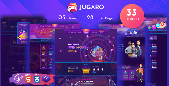 Gelro - Online Gaming PSD Template by pixelaxis