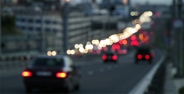 Traffic On A Street At Night