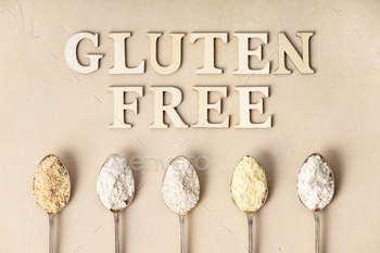 Metal spoons of various gluten free flour / Photodune, Misc
