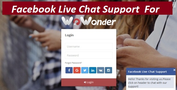 Facebook Live Chat Support For WoWonder