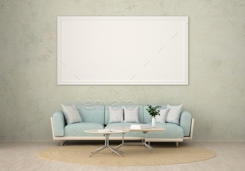 3D Mockup photo frame in Modern interior of living room / Photodune, Misc