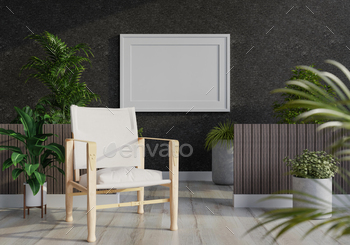 3D Mockup photo frame in Modern interior of living room / Photodune, Misc