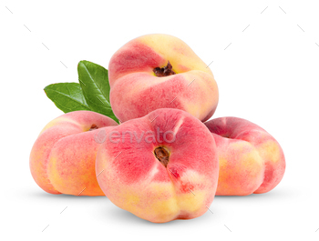 Ripe chinese flat peach fruit  isolated / Photodune, Misc