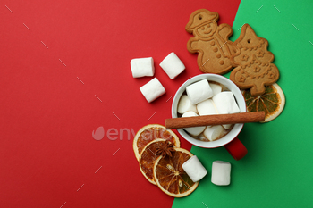 Different Christmas accessories on two tone background / Photodune, Misc