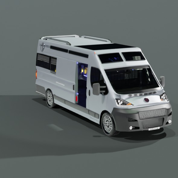 camping van with large screen
