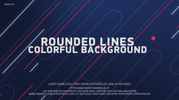 Abstract Rounded Lines Colorful Background