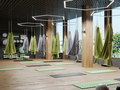 Empty flying yoga studio, empty Aerial yoga training room interior, empty fly yoga room - PhotoDune Item for Sale