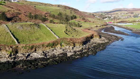 Aerial View of Historic Ringfort By Kilcar in County Donegal  Ireland