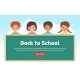Back to School Concept Children with a Blackboard - GraphicRiver Item for Sale