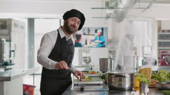 POV of Professional Chef Filming Cooking Show Program