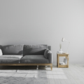 gray living room interior mock up, scandinavian style living room interior background - PhotoDune Item for Sale