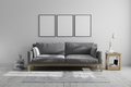 mock up poster frames in scandinavian hipster style modern grey tones interior background - PhotoDune Item for Sale