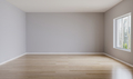 Empty room with light walls and wooden floor. Empty room for mockup. 3d rendering - PhotoDune Item for Sale