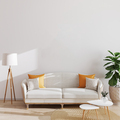 Modern living room interior background, Scandinavian style, 3D illustration. Living room mockup. - PhotoDune Item for Sale
