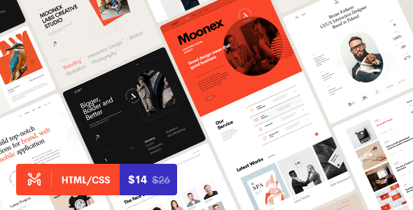Moonex  – Portfolio & Agency HTML Template