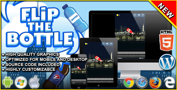Flip The Bottle - HTML5 Skill Game