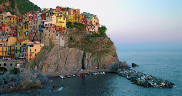 Manarola Village Cinque Terre Park Italy During a Summer Day Vacation Italy Colorful Coast Manarola